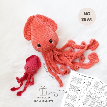 Suki The Little Squid amigurumi pattern by THEODOREANDROSE