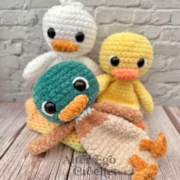 NO SEW Mr Duck the Snuggle Lovey amigurumi pattern by Alter Ego Crochet