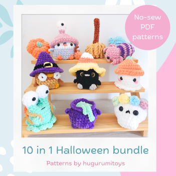 10 in 1 - No-sew Halloween bundle  amigurumi pattern by Hugurumitoys