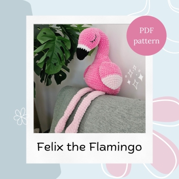 Felix the snuggle Flamingo  amigurumi pattern by Hugurumitoys