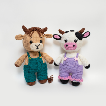 Daisy and Benny the Cow Bundle amigurumi pattern by BlinkYarnCrafts