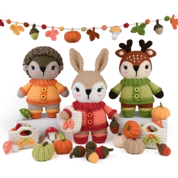 Forest Foragers  amigurumi pattern by Janine Holmes at Moji-Moji Design