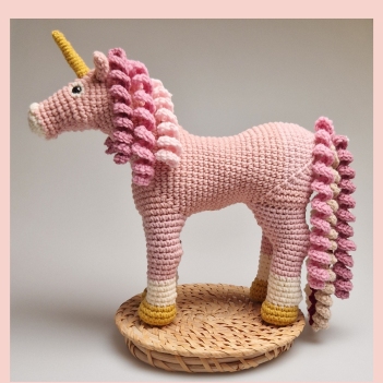 Aldair The Unicorn, no-sew horse  amigurumi pattern by StuffTheBody