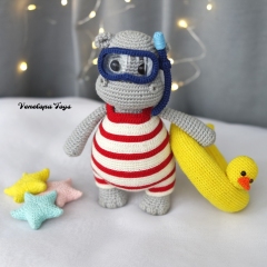 Swimming Hippo amigurumi by VenelopaTOYS