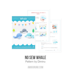 No sew whale amigurumi pattern by Diminu