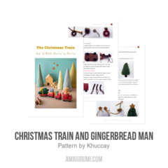 Christmas train and gingerbread man amigurumi pattern by Khuc Cay