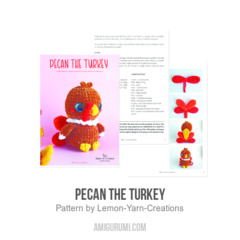 Pecan the Turkey amigurumi pattern by Lemon Yarn Creations