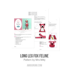 Long Leg Fox Feline amigurumi pattern by Mrs Milly