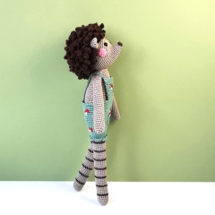 Long Leg hedgehog Bowie amigurumi pattern by Mrs Milly