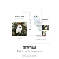 Snowy Owl amigurumi pattern by Curiouspapaya