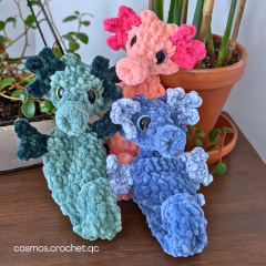 Lenny the seahorse amigurumi pattern by Cosmos.crochet.qc