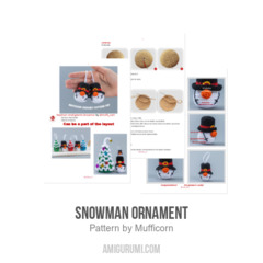 Snowman Ornament amigurumi pattern by Mufficorn