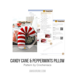 Candy Cane & Peppermints Pillow amigurumi pattern by Crocheniacs