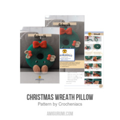 Christmas Wreath Pillow amigurumi pattern by Crocheniacs