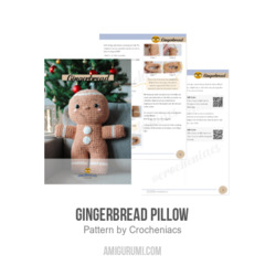 Gingerbread Pillow amigurumi pattern by Crocheniacs