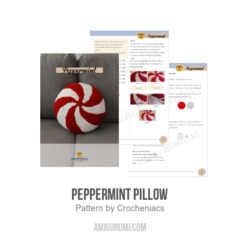 Peppermint Pillow amigurumi pattern by Crocheniacs