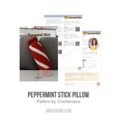 Peppermint Stick Pillow amigurumi pattern by Crocheniacs