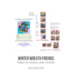 Winter Wreath Friends amigurumi pattern by Audrey Lilian Crochet