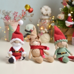 Gnome Santa, Elf and reindeer amigurumi pattern by O Recuncho de Jei