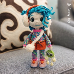 Doll Skye and little Pin-pin amigurumi by Iryna Zubova