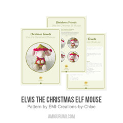 Elvis the Christmas Elf Mouse amigurumi pattern by EMI Creations by Chloe