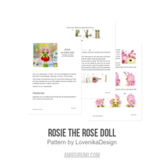 Rosie the Rose Doll amigurumi pattern by LovenikaDesign