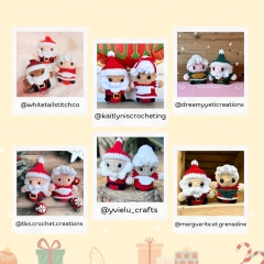  Mr & Mrs Santa Claus - Low-sew amigurumi pattern by Hugurumitoys