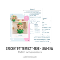 Crochet pattern Cat-tree - Low-sew  amigurumi pattern by Hugurumitoys