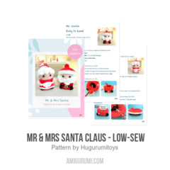  Mr & Mrs Santa Claus - Low-sew amigurumi pattern by Hugurumitoys