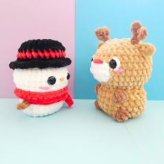 No-sew Snowman & Reindeer  amigurumi pattern by Hugurumitoys