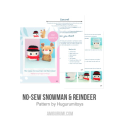 No-sew Snowman & Reindeer  amigurumi pattern by Hugurumitoys