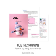 Olie the snowman amigurumi pattern by Amigurumi with Eli