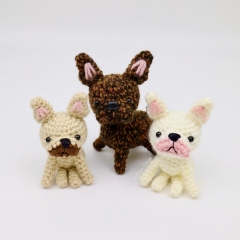 Palm-sized French bulldog puppy amigurumi by Emi Kanesada (Enna Design)