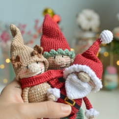 Gnome Santa, Elf and reindeer