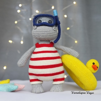 Swimming Hippo amigurumi pattern by VenelopaTOYS