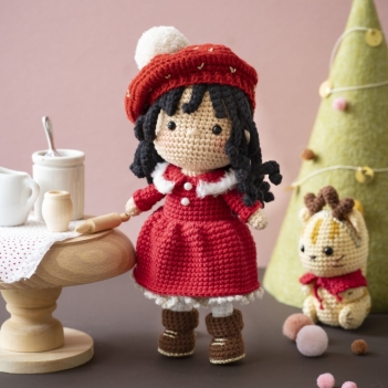 Anna the little girl Xmas version amigurumi pattern by Khuc Cay