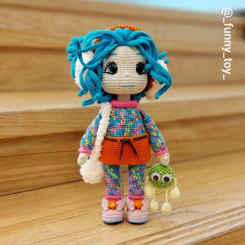 Doll Skye and little Pin-pin amigurumi pattern by Iryna Zubova