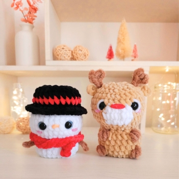 No-sew Snowman & Reindeer  amigurumi pattern by Hugurumitoys