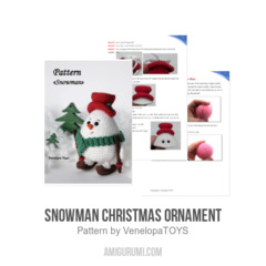 Snowman Christmas Ornament amigurumi pattern by VenelopaTOYS