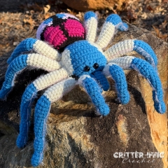 Jewel the T seladonia Tarantula amigurumi pattern by Critter-iffic Crochet