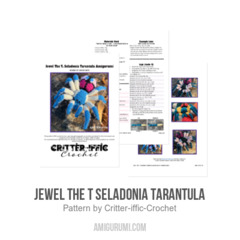 Jewel the T seladonia Tarantula amigurumi pattern by Critter-iffic Crochet