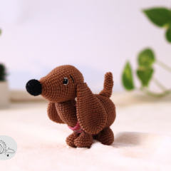 Crochet Dachshund Dog Pattern amigurumi by yarnacadabra