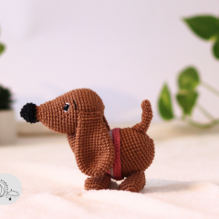 Crochet Dachshund Dog Pattern amigurumi pattern by yarnacadabra