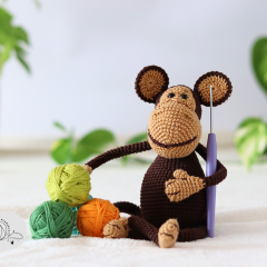 Alfred, the monkey amigurumi pattern by yarnacadabra