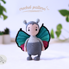 Crochet butterfly pattern amigurumi by yarnacadabra