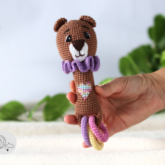 Forest animal - baby rattle amigurumi pattern by yarnacadabra