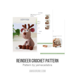 Reindeer crochet pattern amigurumi pattern by yarnacadabra