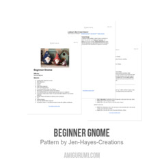 Beginner Gnome amigurumi pattern by Jen Hayes Creations