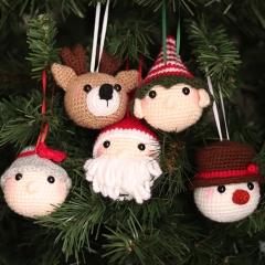 Five Christmas Ornaments amigurumi by Jen Hayes Creations