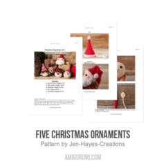 Five Christmas Ornaments amigurumi pattern by Jen Hayes Creations